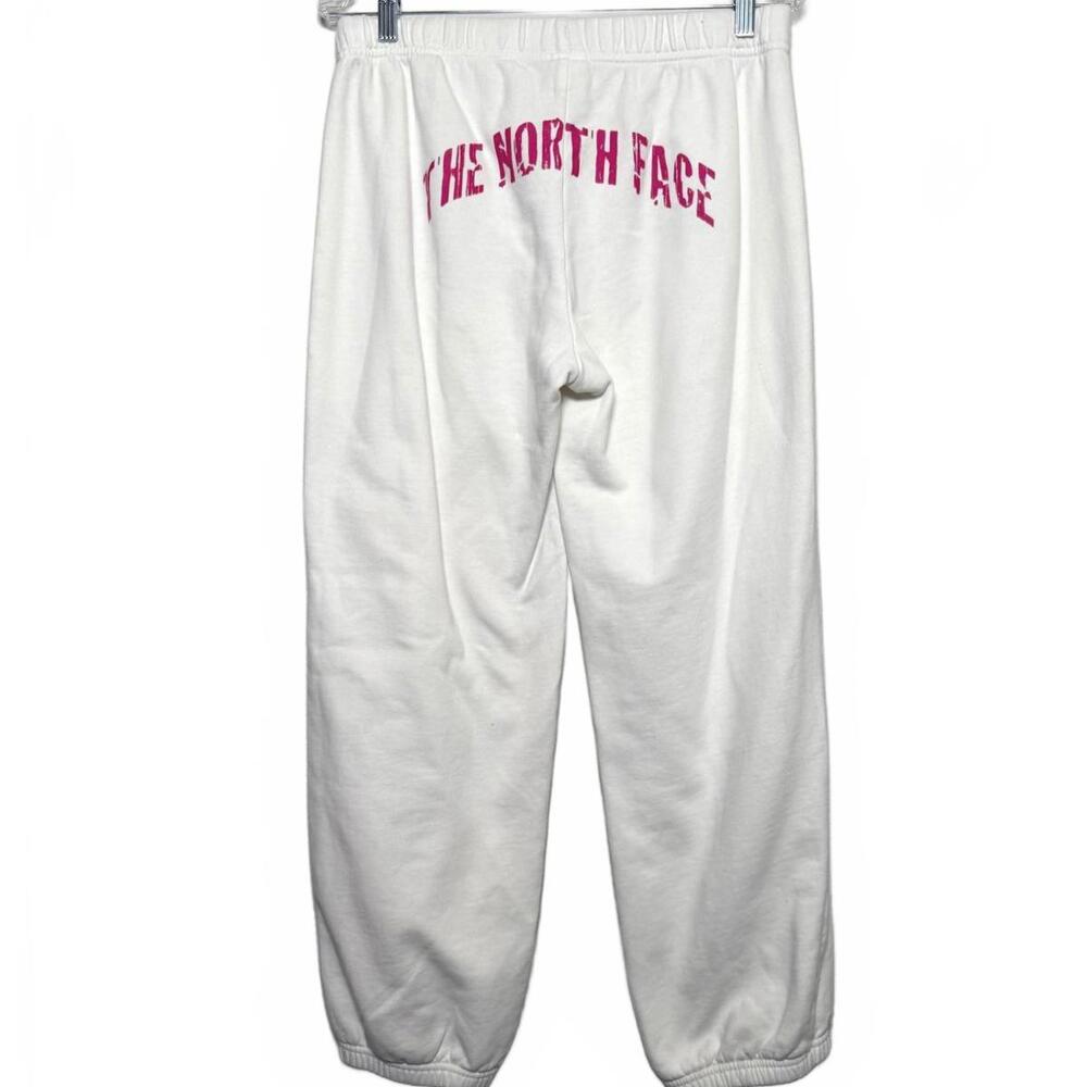 The North‎ Face White Sweatpants with Pink Accents